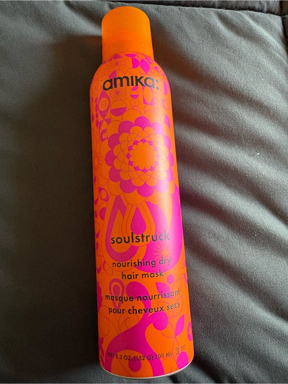 amika Nourishing Dry Hair Mask - Bright Orange and Pink Bottle